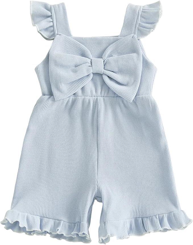 Little Girl Romper Toddler Overalls Summer Bow Jumpsuit Boho Outfit 6M-5T by Nibbcoa