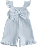 Little Girl Romper Toddler Overalls Summer Bow Jumpsuit Boho Outfit 6M-5T by Nibbcoa