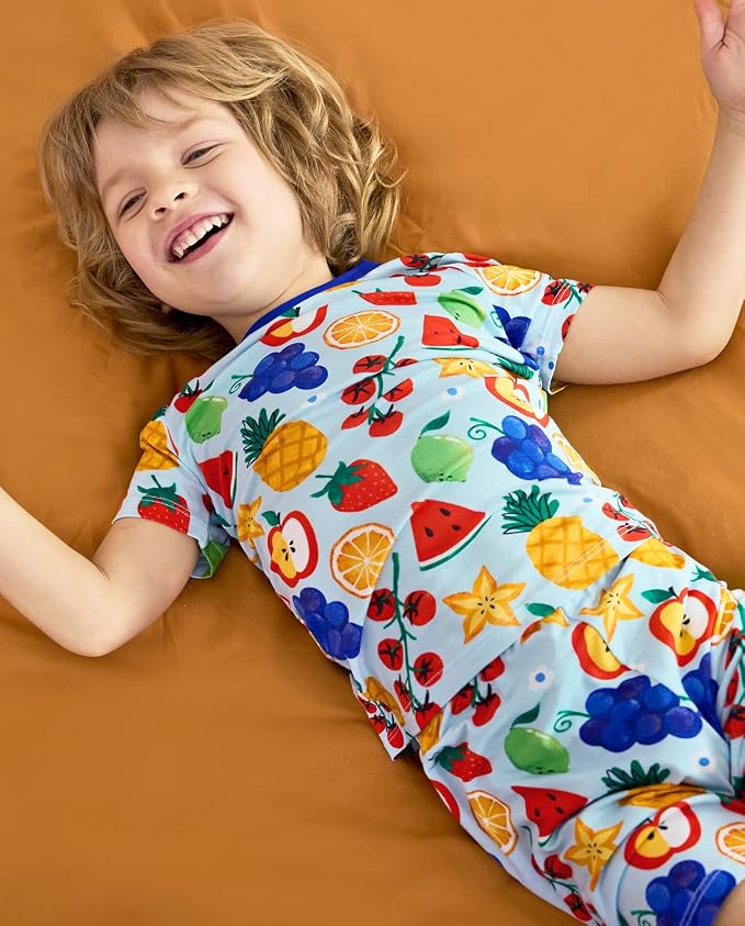 babee Reshinee Bamboo Viscose Toddler Boys Pajamas Set, Short Sleeve Kids - Image 4