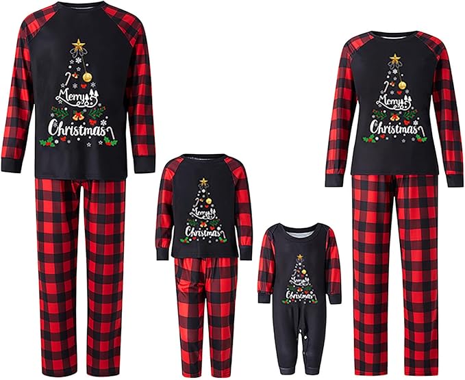 Awoscut Family Christmas Pajamas Matching Pajamas for Family, Xmas PJs Sets Holiday Sleepwear