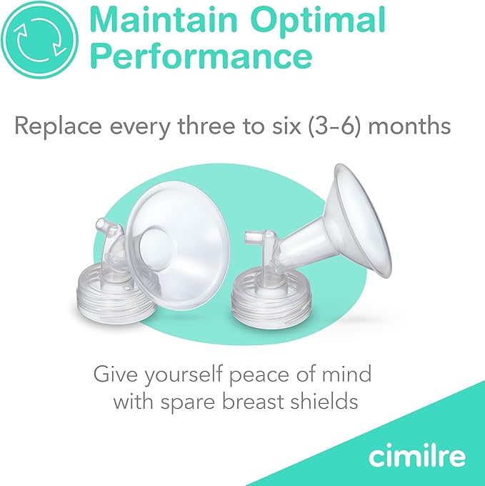 Cimilre 19MM Breast Shields, Spare & Replacement Breast Shields for The Cimilre Breast Pump, Comfortable Breast Pump Parts for Nursing Moms, 19MM Shields (Set of 2)