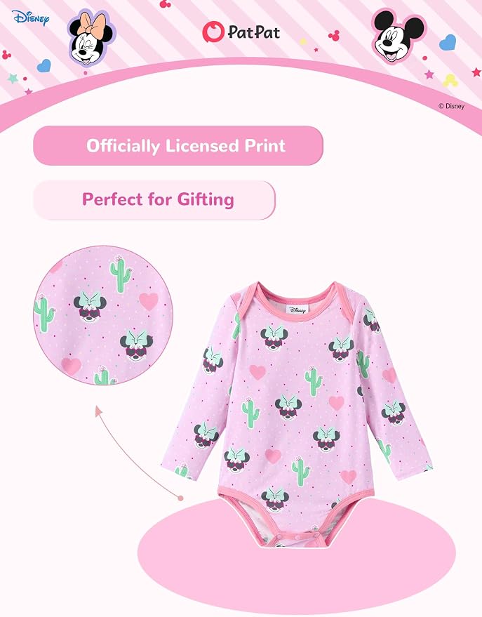 Disney Baby Viscose Made from Bamboo 3-Pack Bodysuits Set Newborn to Infant - Image 3