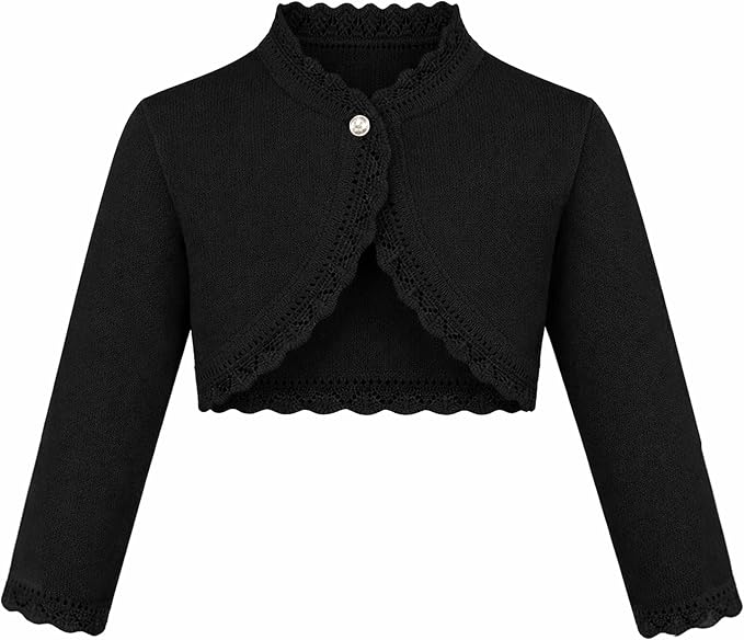 Lilax Little Girls' Knit Long Sleeve Button Closure Bolero Cardigan Shrug by Lilax