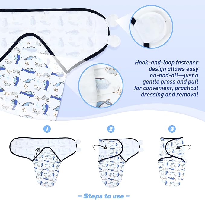 Dizila 2 Sets Adjustable Soft Cotton Blend Newborn Infant Baby Girl Boy - Image 3