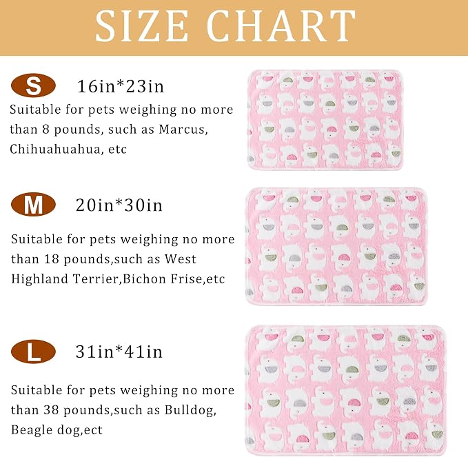 1 Pack 3 Blankets for Dog Puppy Cat | Super Soft Fluffy Premium Fleece Pet - Image 3