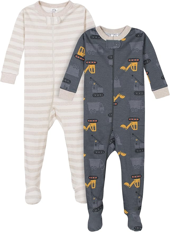 Gerber Baby Boys 2-Pack Footed Pajamas by Gerber