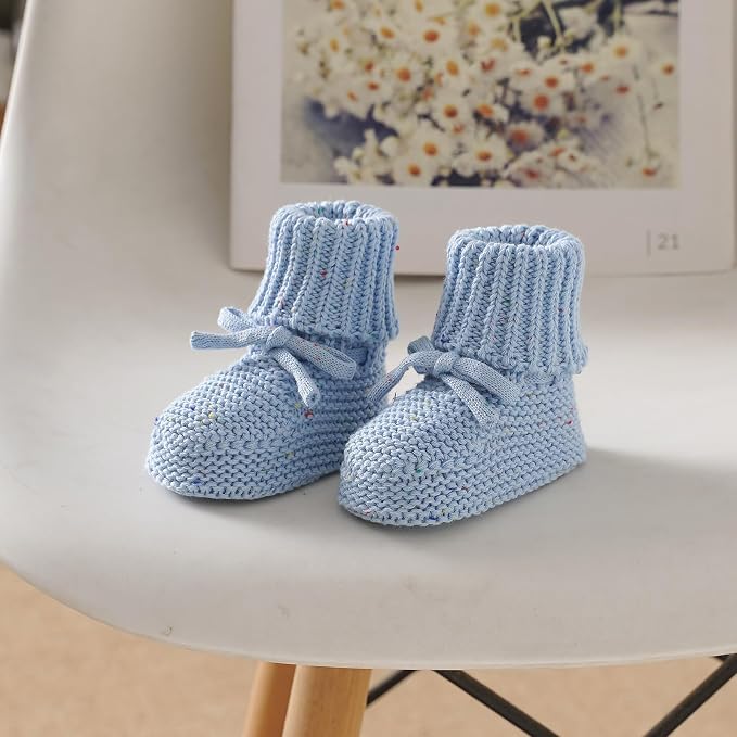 LAWKUL Baby Beanie and Booties 2-Piece Set | Newborn, Knit Hat, Cotton Sock - Image 7