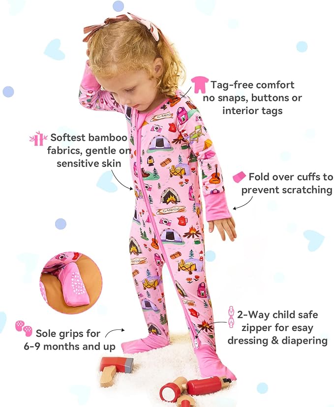 babee Reshinee Viscose derived from bamboo Baby Pajamas Convertible Footie - Image 2