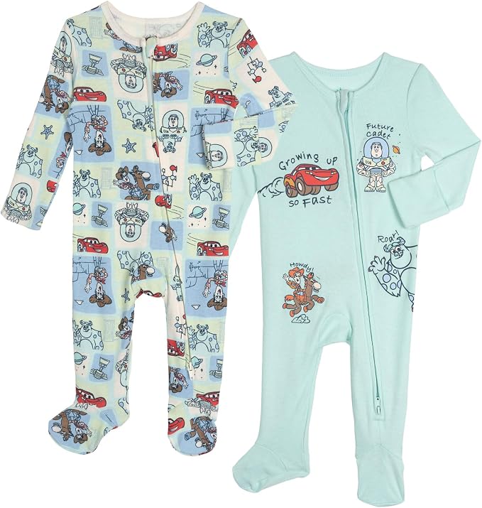 Disney Baby Boys' 2-Pack Footed One-Piece Sleep N' Play Newborn to Infant by Disney