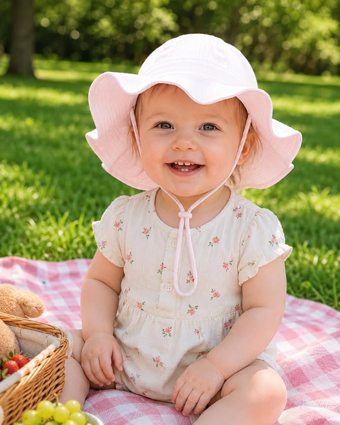 Baby Toddler Sun Protection Bucket Hat Infant Beach Summer Hats - Image 5