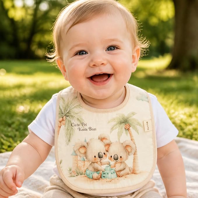 Organic Cotton Muslin Baby Bibs - Image 6