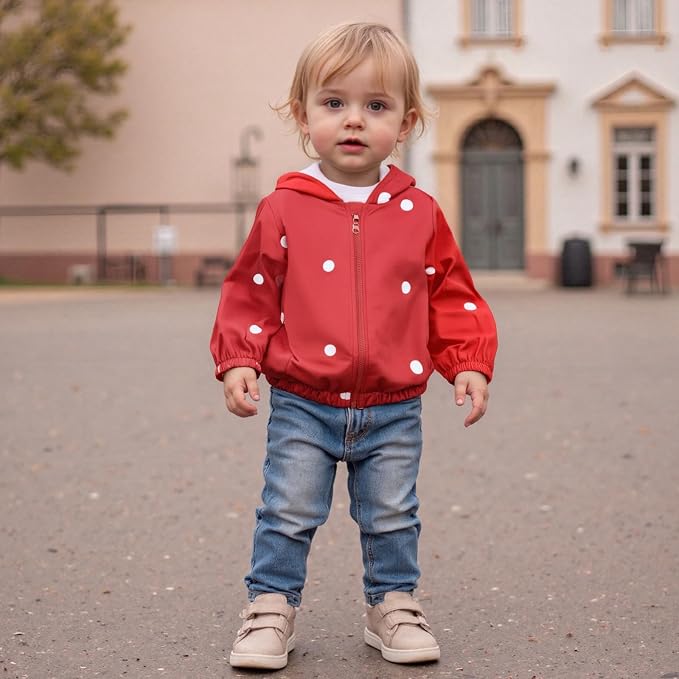 Toddler Windbreaker Jacket Baby Girl Hooded Zip Up Sweatshirt Winter Jacket - Image 2