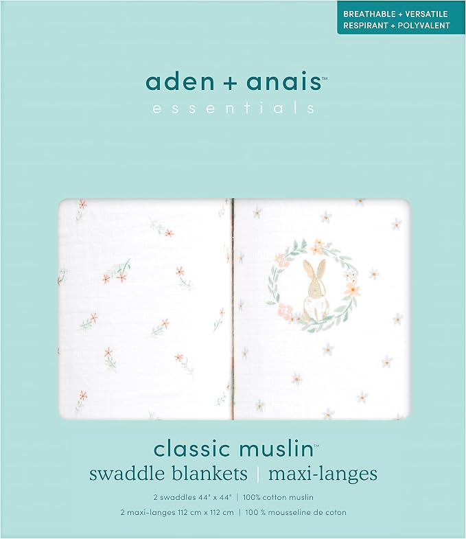 aden + anais Essentials Swaddle Blanket, Muslin Blankets - Image 3