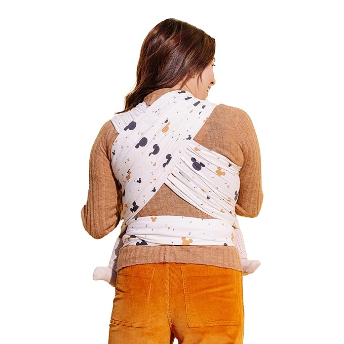 Moby Baby Wrap Carrier Featherknit for Newborns to Toddlers (8-33lbs), Infant Sling Carrier, Lightweight & Hands Free Design, Adjustable for All Body Types (Disney's Mickey Mouse All Ears)