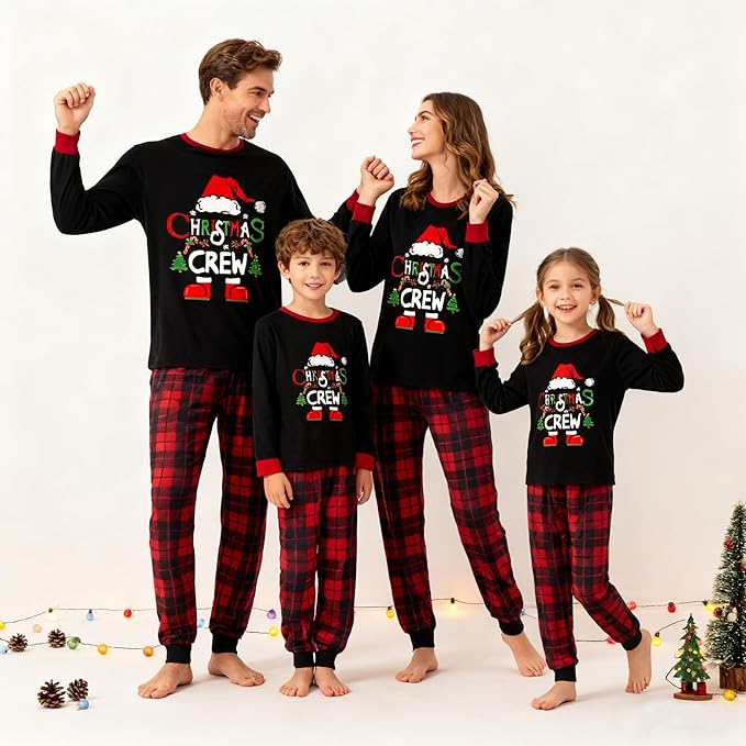 Awoscut Family Christmas Pajamas Matching Pajamas for Family, Xmas PJs Sets Holiday Sleepwear