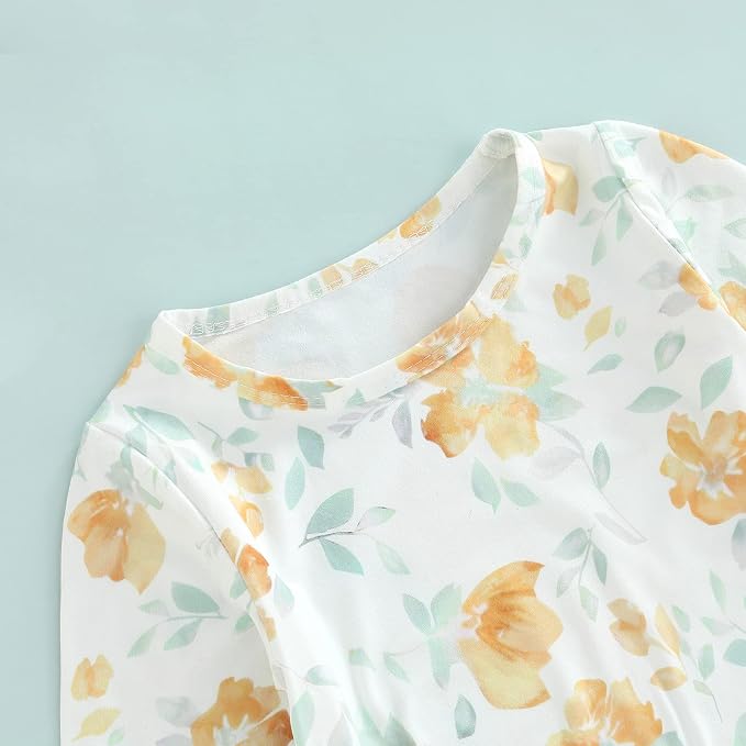 Newborn Baby Girl Floral Sleep Gown Headband Sleepwear Outfit - Image 3