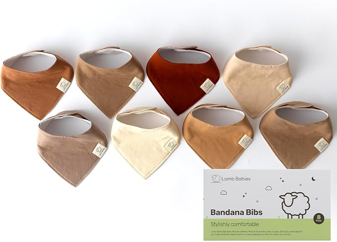 Cotton Bandana Bibs for Babies, Absorbent Drool Bibs for Feeding & Teething by LambBabies