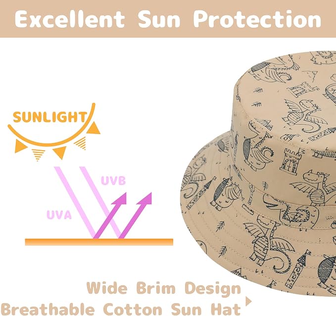 Baby Sun Hat Baby Boy Hats Toddler Hat UPF 50+ Bucket Hat - Image 5