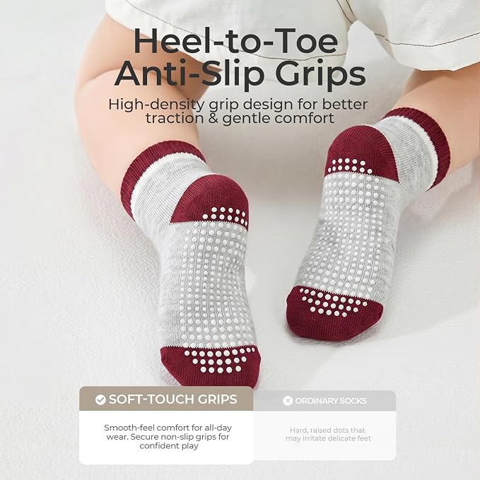 Baby Toddler Essentials Non-Slip Crew Socks - Image 4