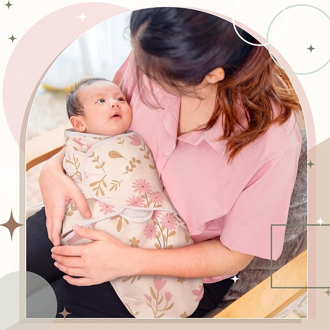 CroBlissful 4 Pack Boho Floral Baby Swaddles - Image 6