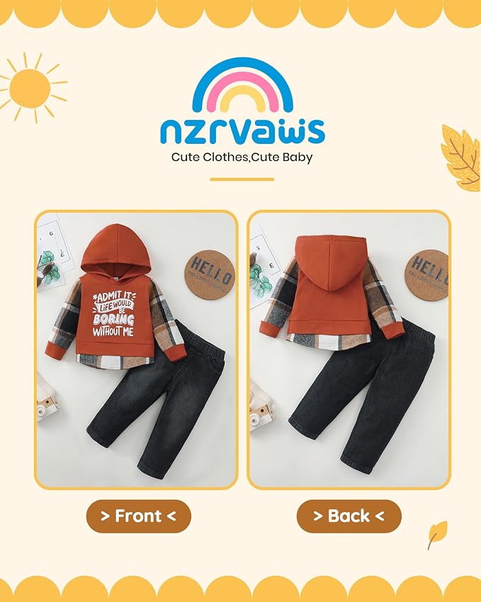 NZRVAWS Baby Boy Clothes Toddler Boy Outfit 2 3 4T 6 12 18 24 Month Fall Winter - Image 3