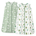 Baby Sleep Sack 12-18 Months 1.0 Tog Baby Wearable Blanket 100% Cotton Sleeping Sack with 2-Way Zipper for Toddler Infant Green Tree
