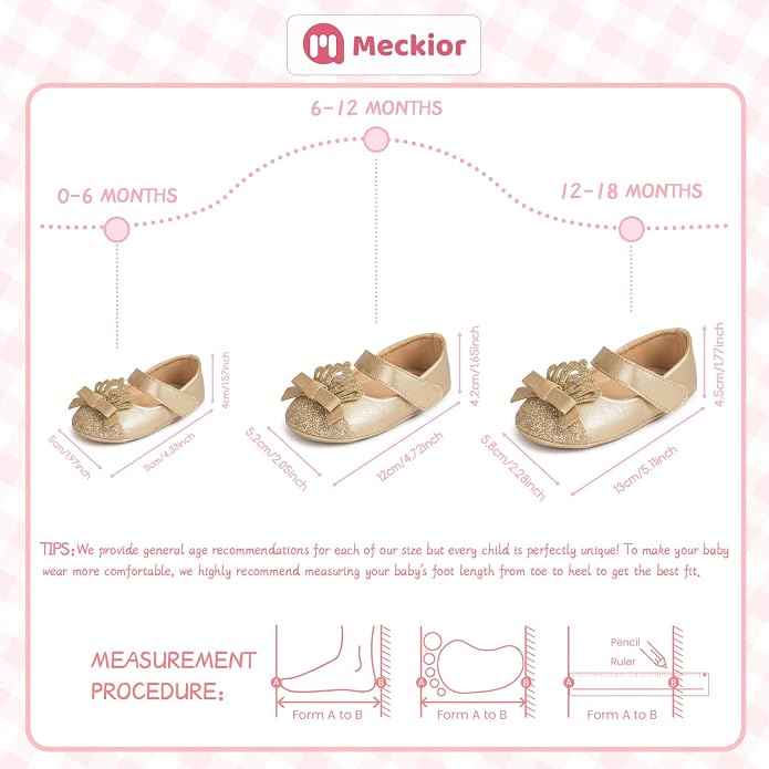 Meckior Infant Baby Girls Soft Sole Bowknot Princess Wedding Dress Mary Jane - Image 6