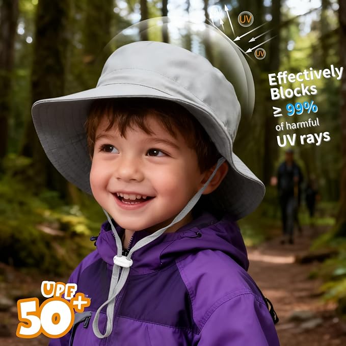 Baby Toddler Sun Hat, Boys Girls Adjustable Bucket Hat - Image 2