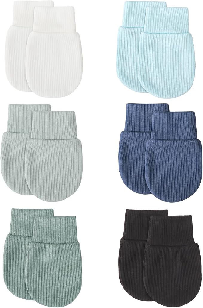 BQUBO 6 Pairs Newborn Baby Boys Girls Mittens 0-6 Months Unisex-Baby Infant by DRESHOW