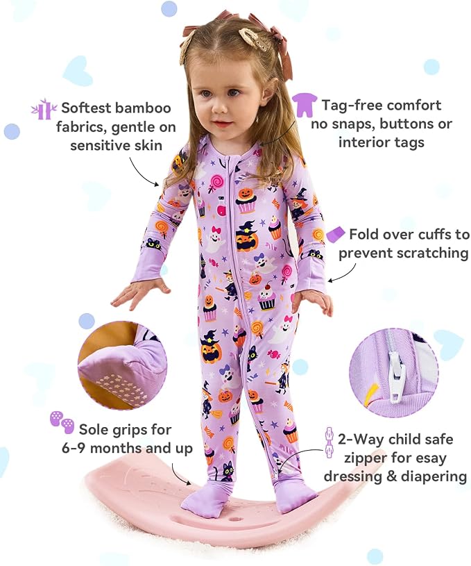 babee Reshinee Viscose Derived from Bamboo Baby Footie Pajamas Convertible - Image 2
