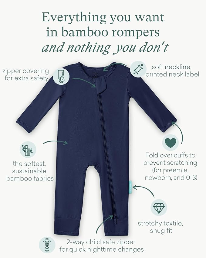 PurComfy Bamboo Viscose Baby Romper, Long Sleeve Pajmas - Image 2