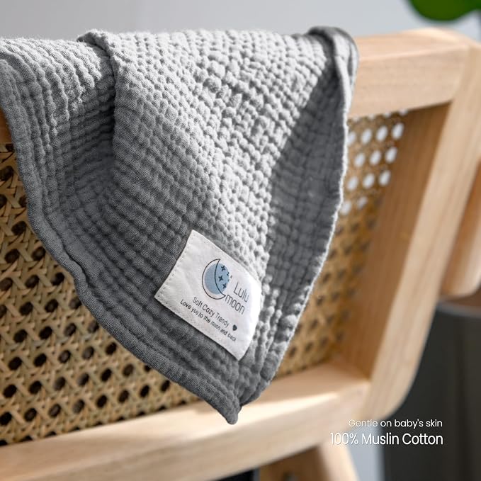 lulumoon Muslin Swaddle Blanket Baby: Cotton Receiving Wrap - Image 4