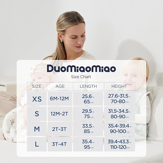 Duomiaomiao 2 Pack 0.5 TOG Toddler Sleep Sack 24-36 Months 100% Cotton Lightweight Baby Sleep Sack with Feet, Breathable Comfy Toddler Wearable Blanket