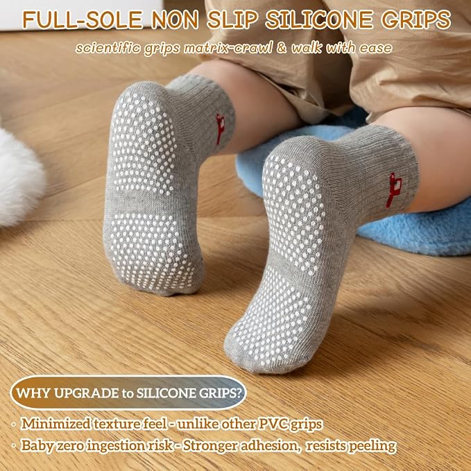 Toddler Grip Socks Non Slip Crew Socks Socks - Image 4