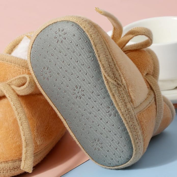 Baby Booties Newborn Fleece First Walking Shoes Non-Slip Sole Slippers Cozy - Image 6