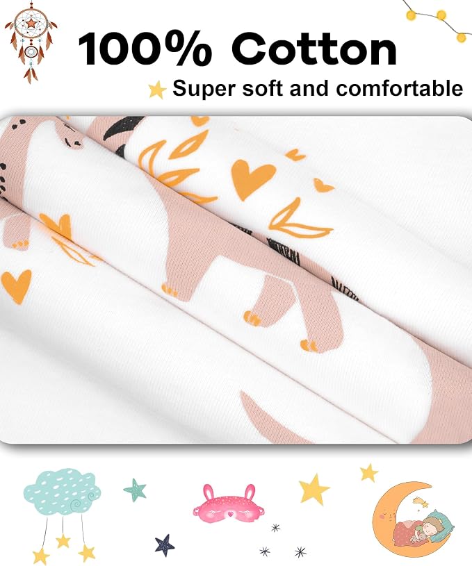 DAUGHTER QUEEN Girls Summer Pajamas Set 4 Pieces 100% Cotton Sleepwear Size 18 - Image 6