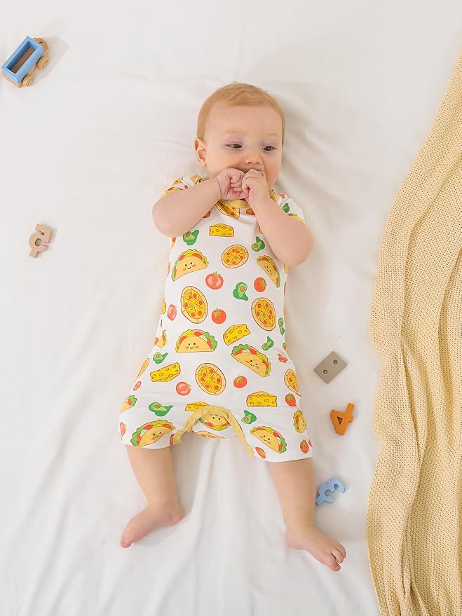 GUISBY Baby Rayon Romper Pajamas, 0-24M | Silky Soft Feel，Snap Closure，Footless - Image 3