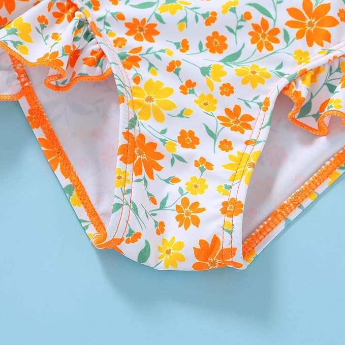 YOUNGER TREE Toddler Girls Two Pieces Swimsuit Color Block Stripe Swimwear Summer Beach Bathing Suit 18M-5T