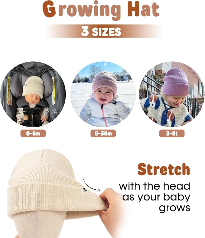 FURTALK Baby Beanie Knit Winter Hats 3 Pack - Image 3