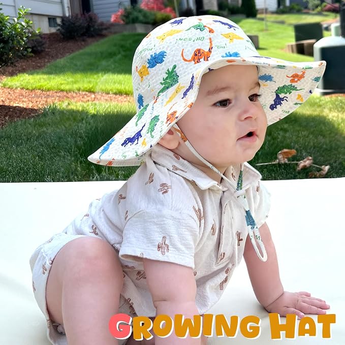 HONGTEYA Baby Sun Hat Wide Brim Adjustable Toddler Beach Bucket Hat | Soft - Image 4