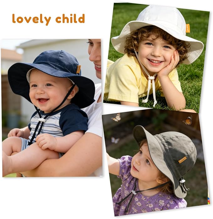 Baby Girl Sun Hat with UPF 50+ Outdoor Adjustable Toddler Beach Hat with Wide - Image 7