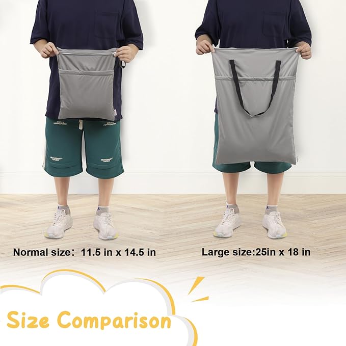 ALVABABY Large Wet Dry Bag Waterproof Hanging Cloth Diaper with Double Zippered Pockets 25x18 inches Laundry Bag HL-LW28, Camouflage