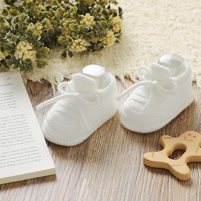 Neiwech Baby Booties Newborn Cozy Soft Warm Knitted Crib Shoes - Image 3
