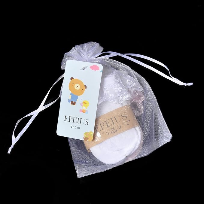 EPEIUS Baby Girl Ruffle Socks, Eyelet Frilly Lace Socks - Image 7