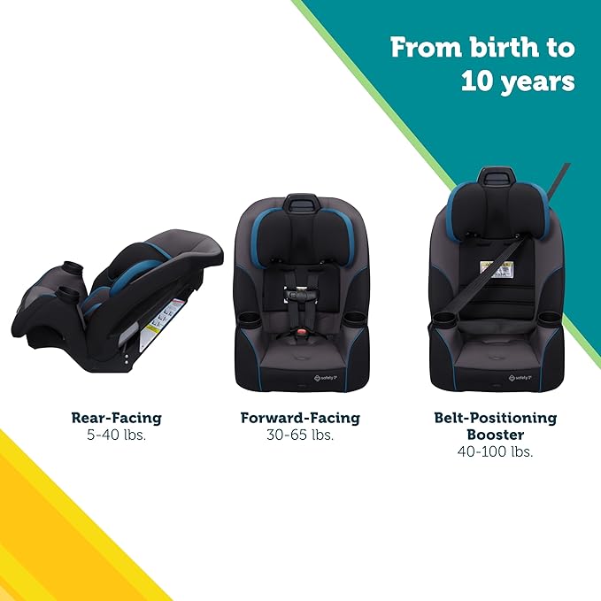 Safety 1st Crosstown Slim All-in-One Convertible Car Seat, City Storm