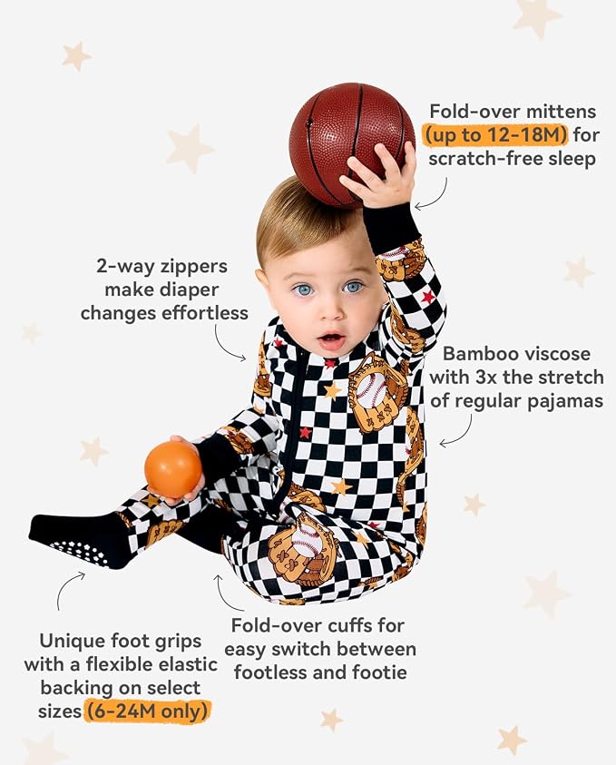 babee Reshinee Bamboo Viscose Baby Footie Pajama, Zipper Sleeper Boys Girls - Image 2