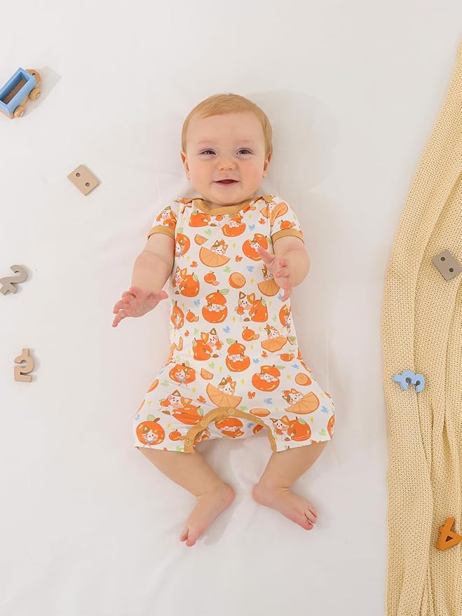 GUISBY Baby Rayon Romper Pajamas, 0-24M | Silky Soft Feel，Snap Closure，Footless - Image 5