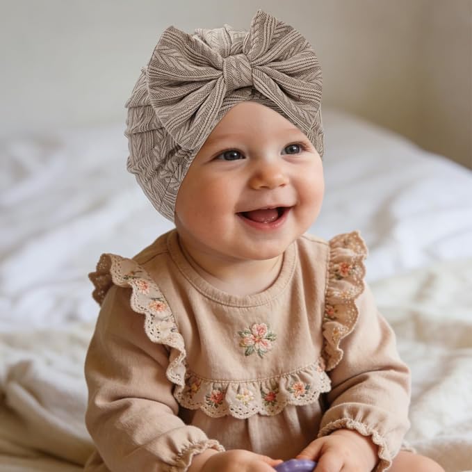Cinaci 6 Pack Nursery Hospital Caps Bonnets Beanies Headwraps Turban Hats - Image 7