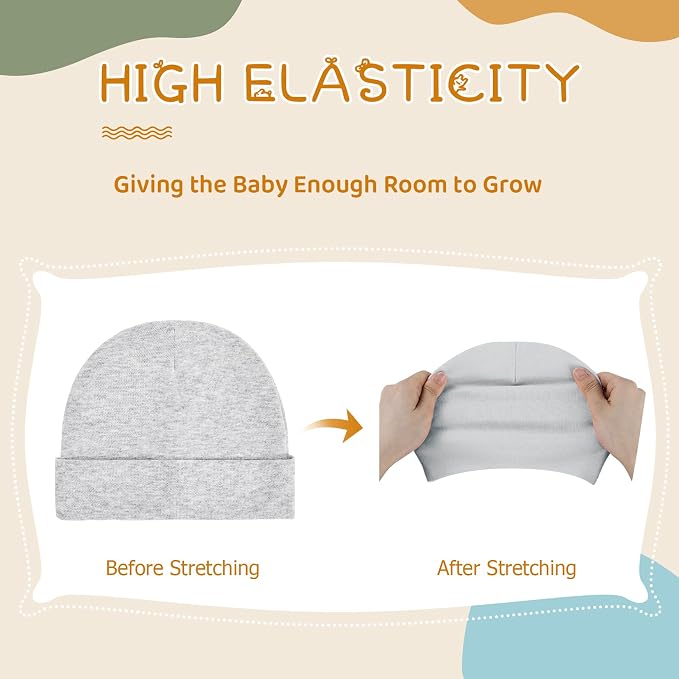 Century Star Cotton Newborn Baby Beanie Hats and Mittens Set Infant Hats - Image 5