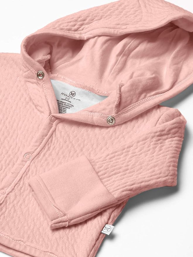 HonestBaby Matelasse Snap-Front Hooded Jacket Organic Cotton - Image 2